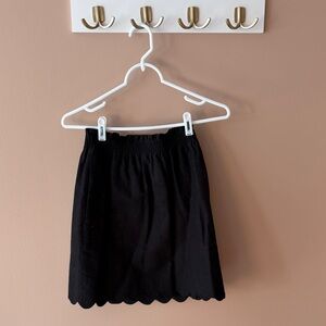 J. Crew Black Mini Skirt with Scalloped Hem